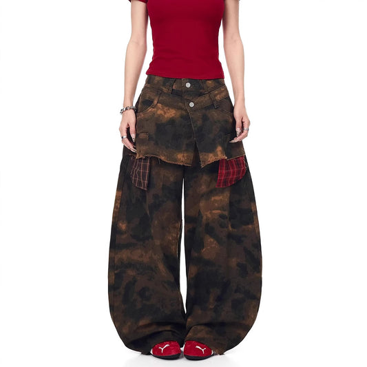 Women jeans high waist loose wide leg pants