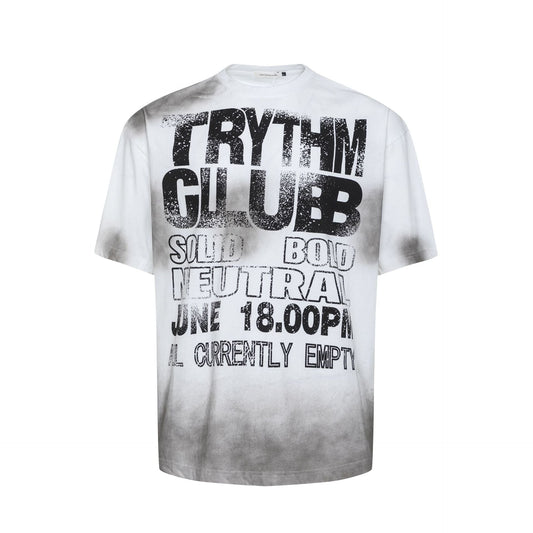 Unisex T-shirts Summer Dirty Letter Map Men's Loose Short Sleeve T-Shirt