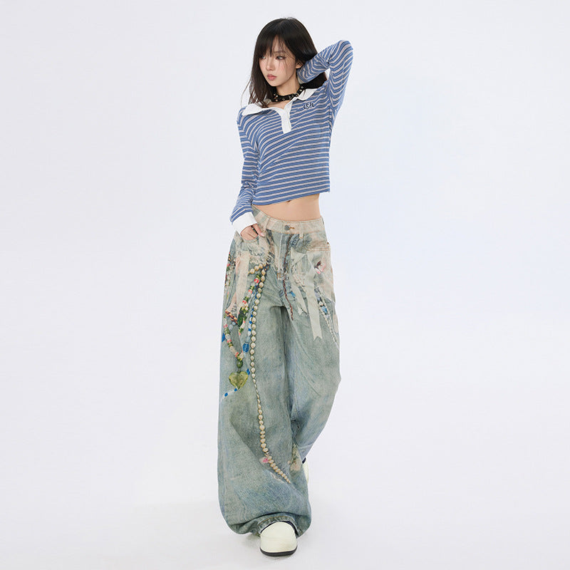 Women jeans wide leg jeans
