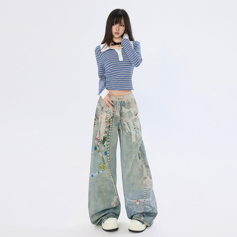 Women jeans wide leg jeans