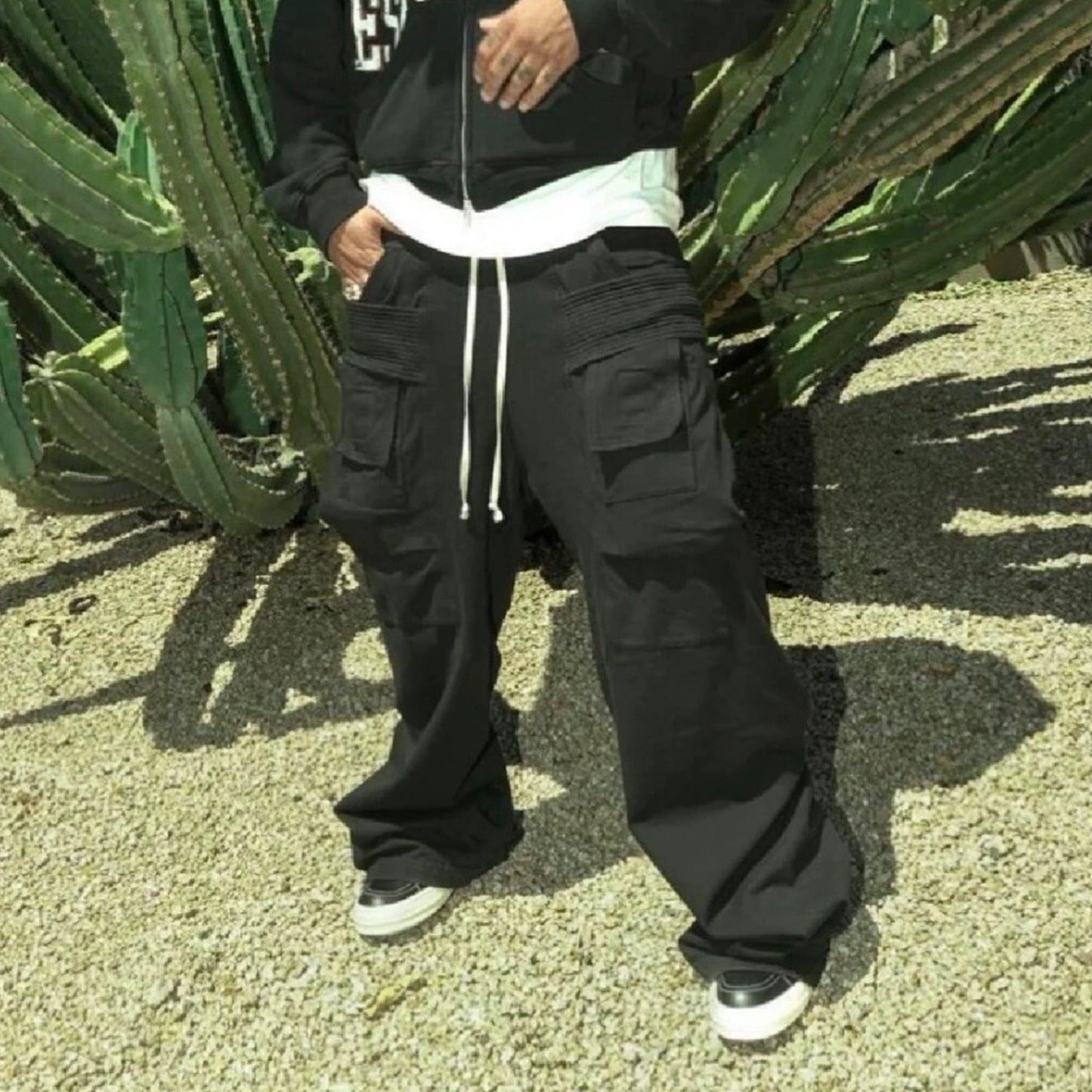 MIJKO Men's Vintage Pants MIJKO Wide Leg Tooling Pants Men's and Women's Casual Pants