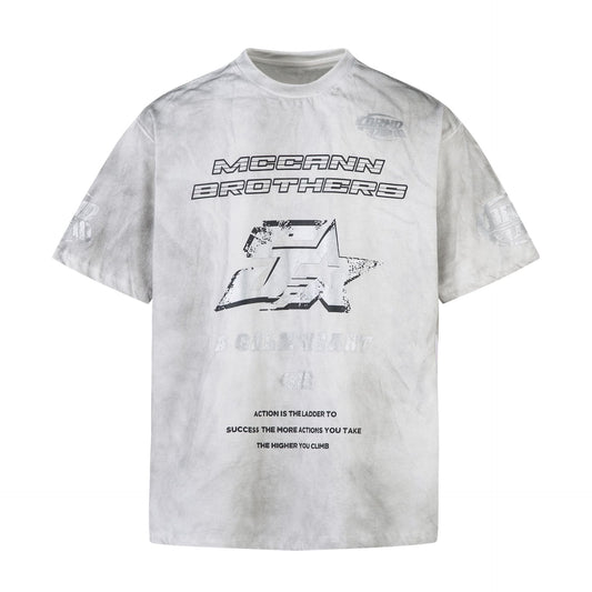 Unisex T-shirts Summer Washed Old Retro Men's Short Sleeve T-Shirts