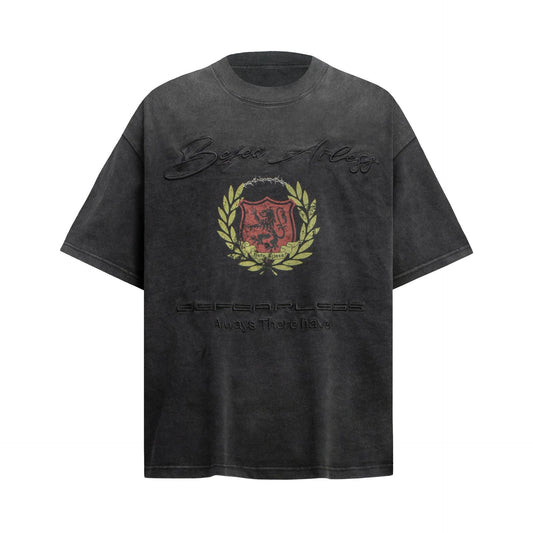 Unisex T-shirts Summer Letter Embroidery Men's Loose Short Sleeve T-Shirt