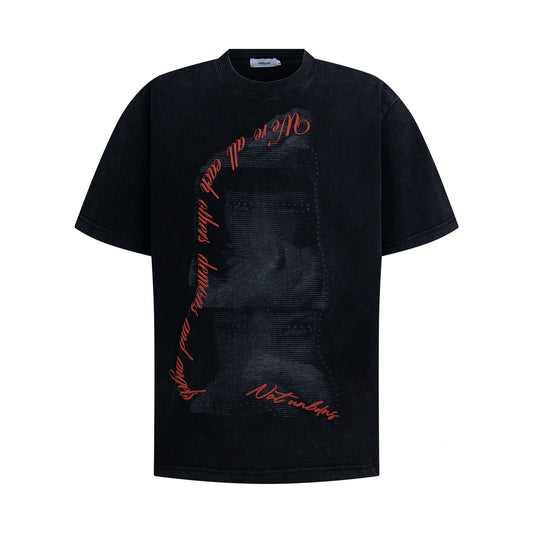 Unisex T-shirts Summer Washed Old Men's Anime Loose Short Sleeve T-Shirt