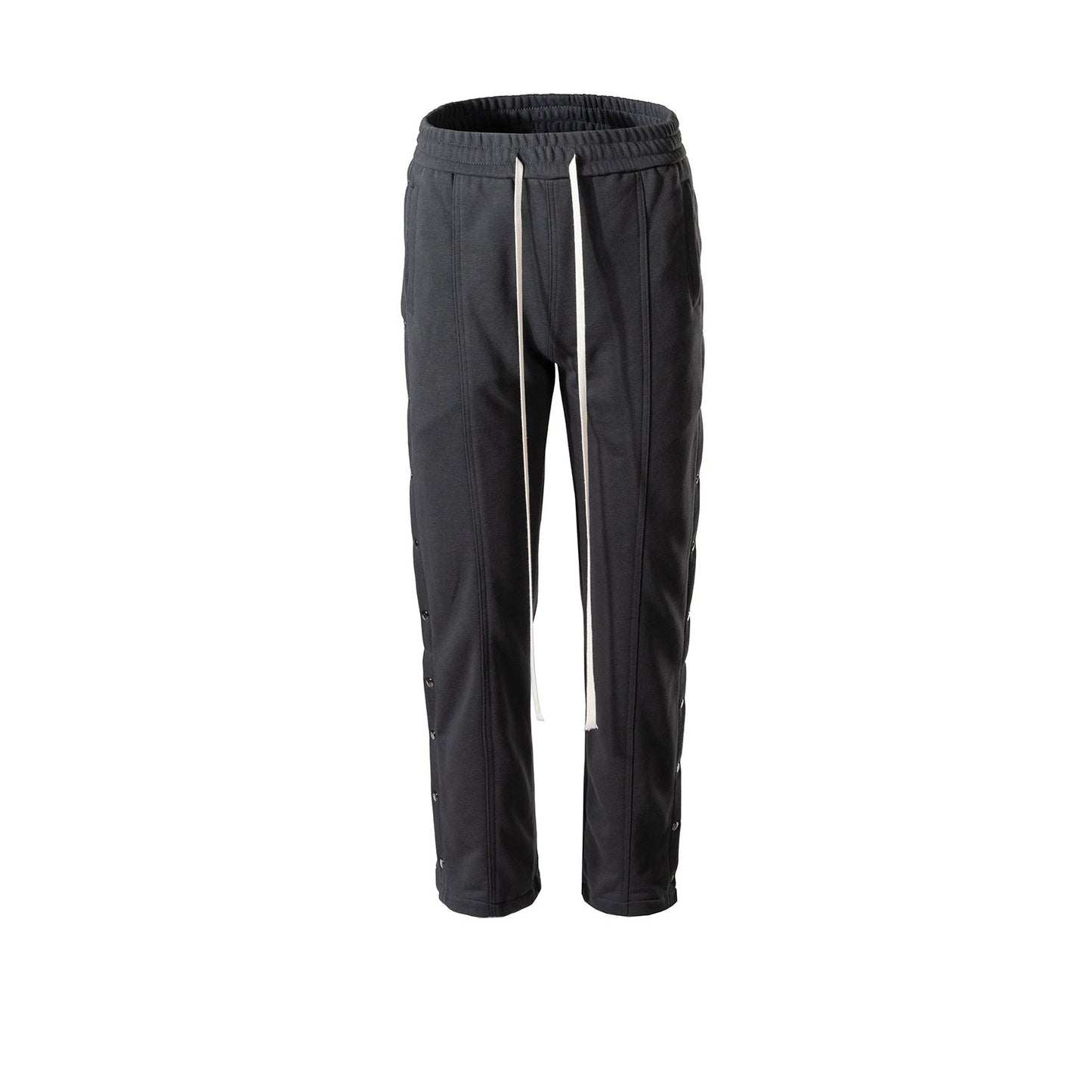 MIJKO Mens Vintage Pants Breasted Sports Black Casual Pants