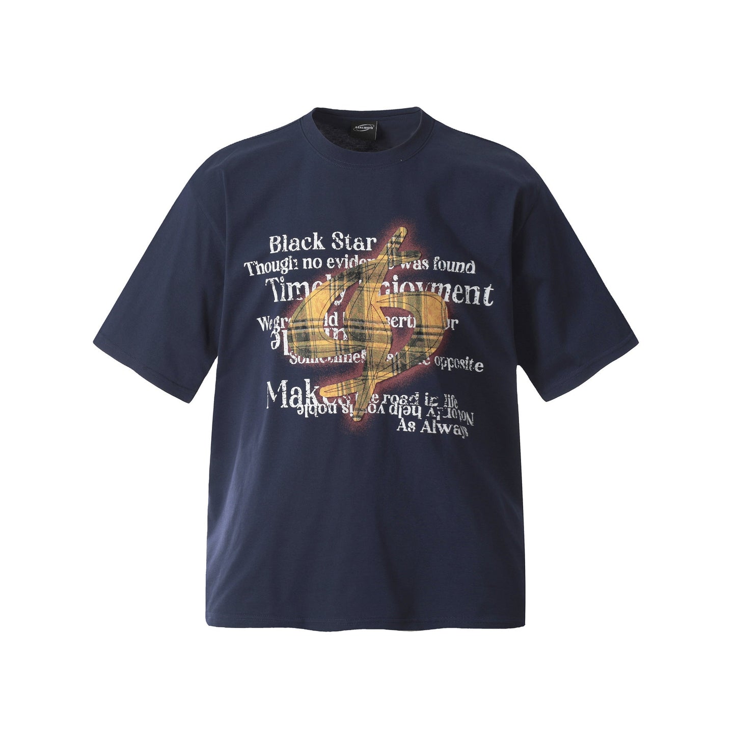 Unisex T-shirts Summer Patch Embroidery Men's Loose Crew Neck Short Sleeve T-Shirt