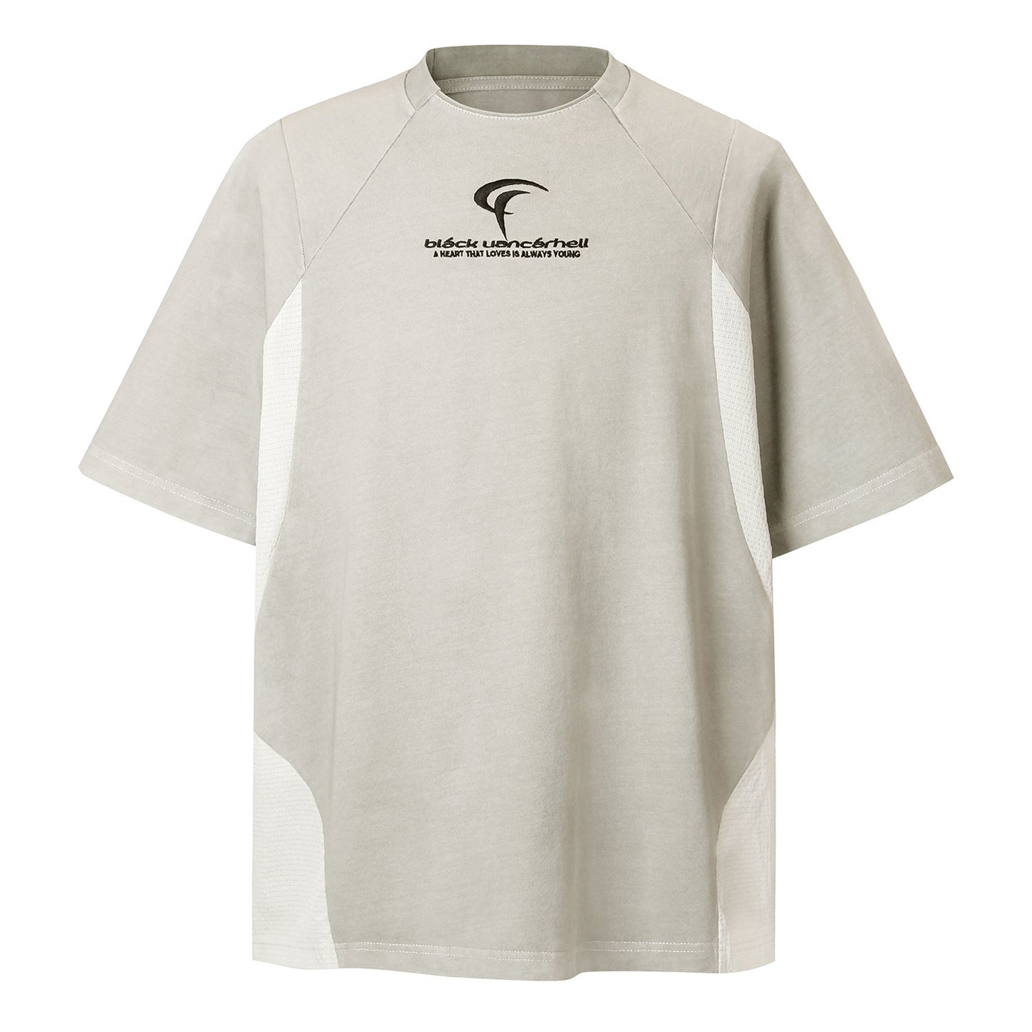 Unisex T-shirts Summer Splicing Men's Embroidered Loose Short Sleeve T-Shirt