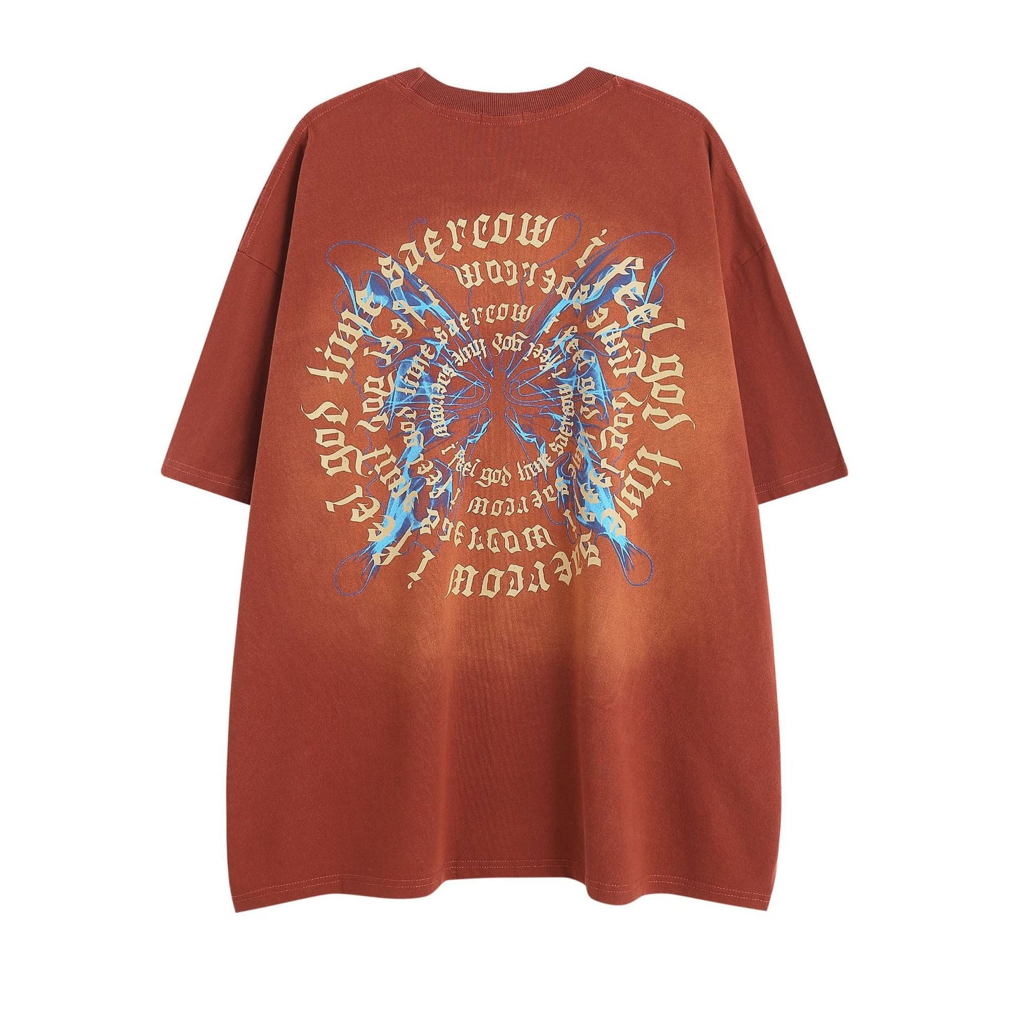 Unisex T-shirts Spring and Summer Wash Printed Short Sleeve T-Shirt