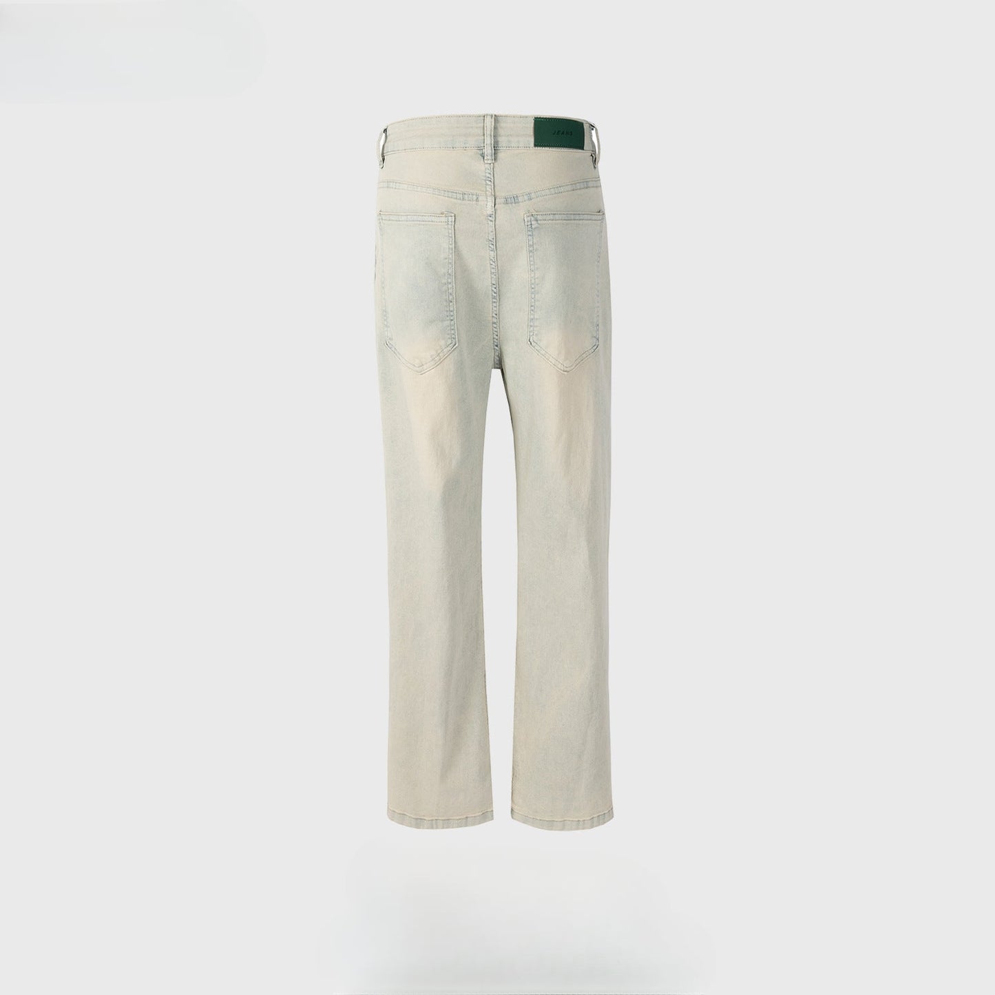 MIJKO Men Vintage Pants MIJKO washed old trousers men's and women's slightly pulled trousers slim-fitting jeans