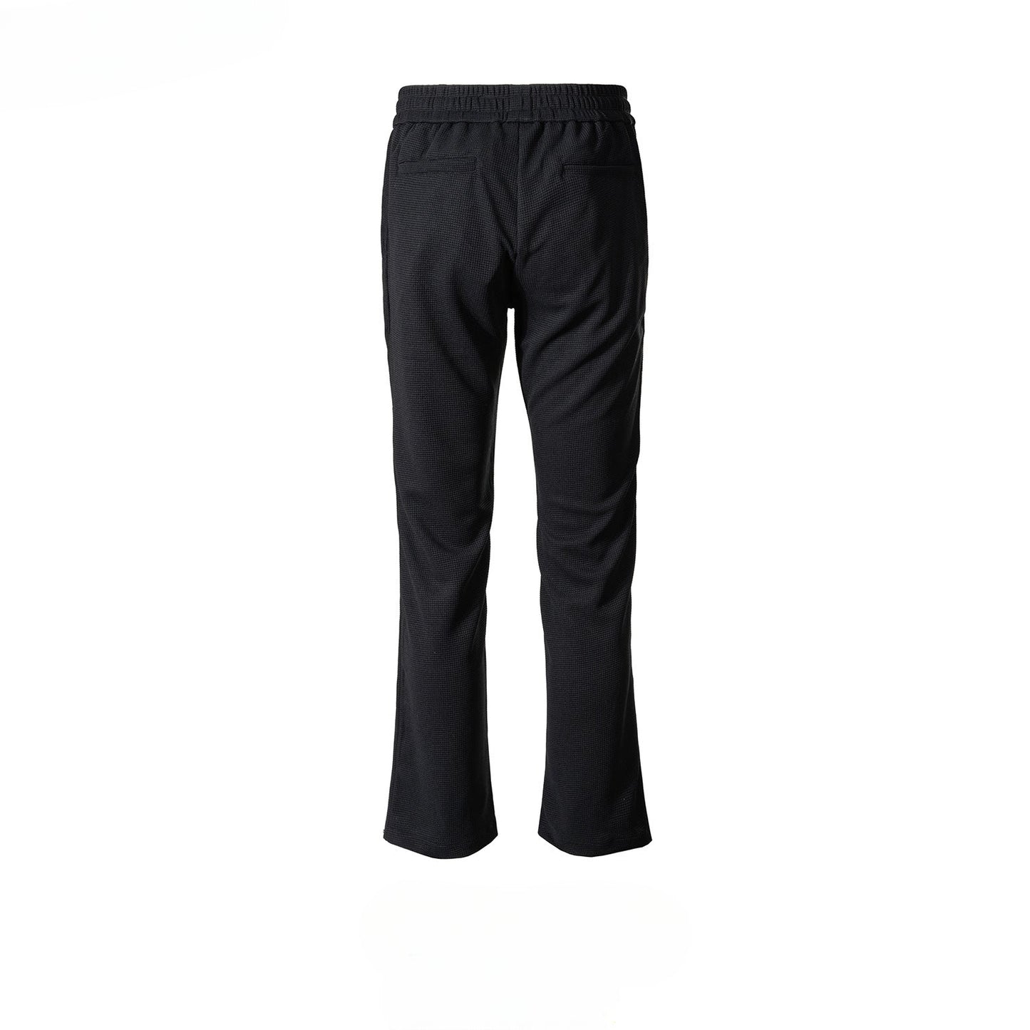 MIJKO Men's Vintage Pants MIJKO Men's Women's Autumn and Winter Wide-footed Pants Waffle Drawstring Casual Pants