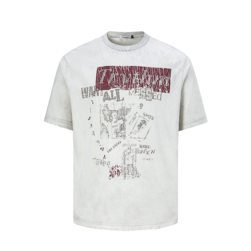 Men's t-shirt: american street style, unisex, premium quality, summer abstract pattern design, men's short-sleeve t-shirt with a relaxed fit