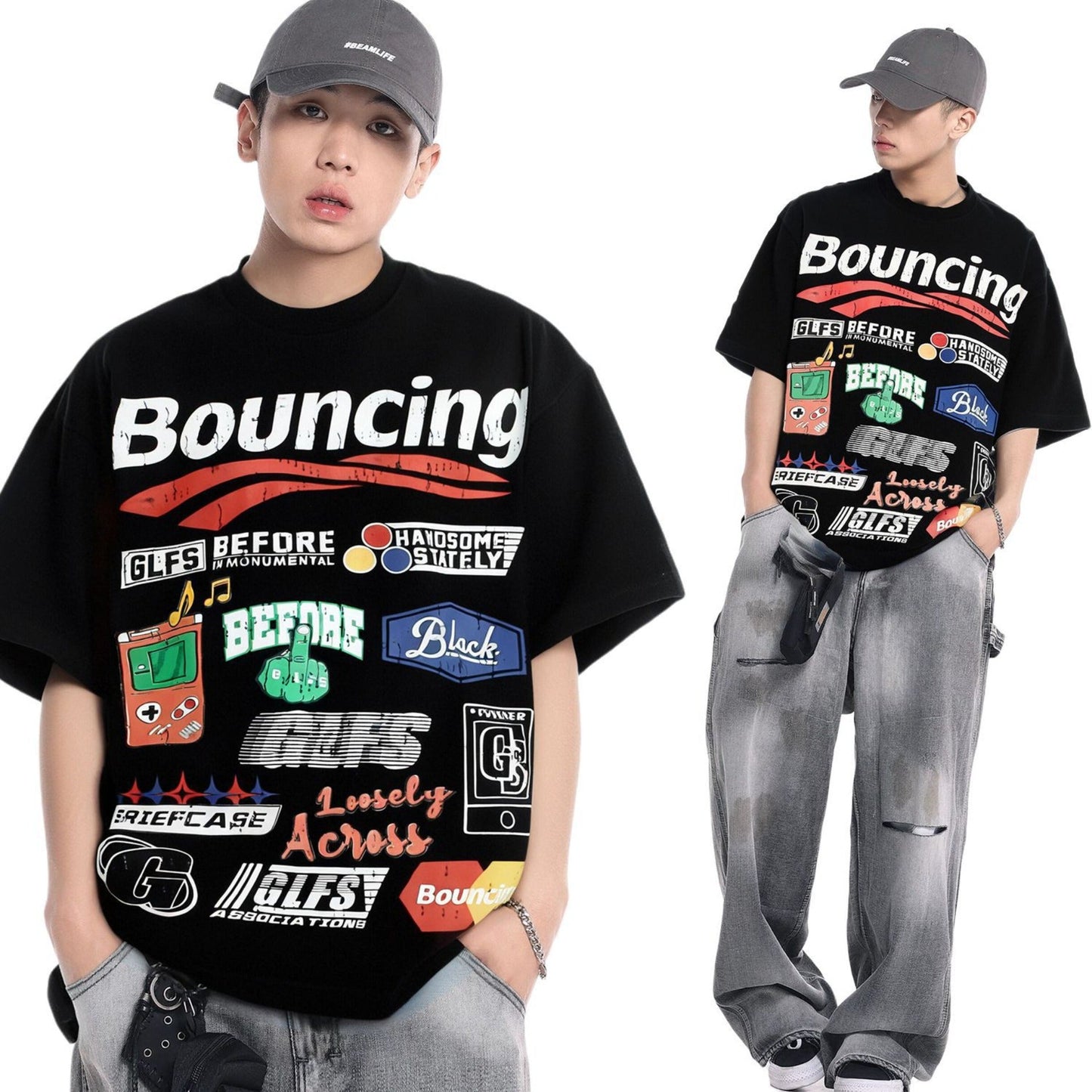 Unisex T-shirts Retro Fun Pattern High-end Design Loose T-shirt