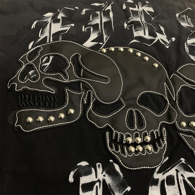 First Row T Shirts WAKE UP AND BE FIERCE APPLIQUE TEE High Quality Leather Embroidery Fashion