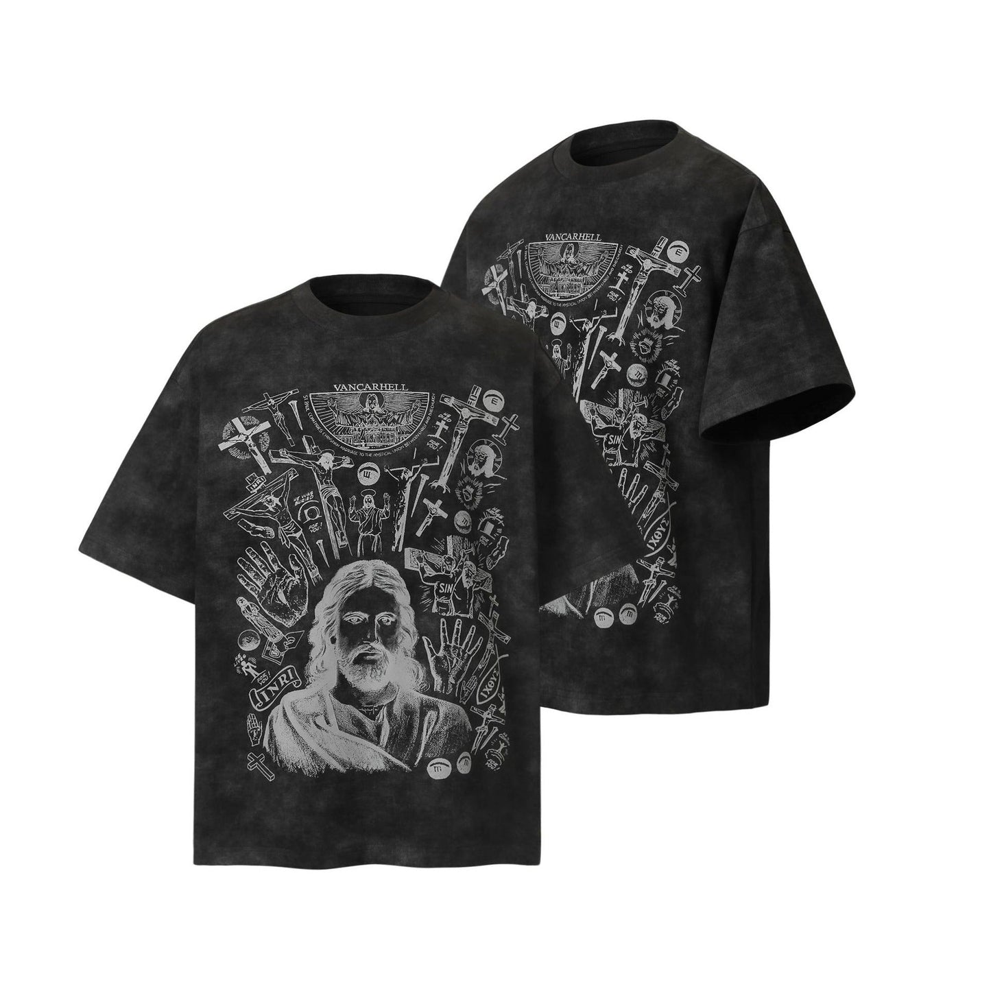 Unisex T-shirts Summer Tie-Dye Character Men's Loose Short Sleeve T-Shirt