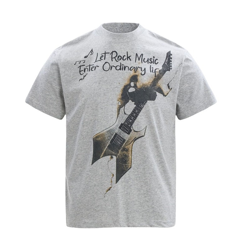 Men's t-shirt - american retro unisex solona cool touch guitar graphic design - men's high street slim fit short sleeve tee