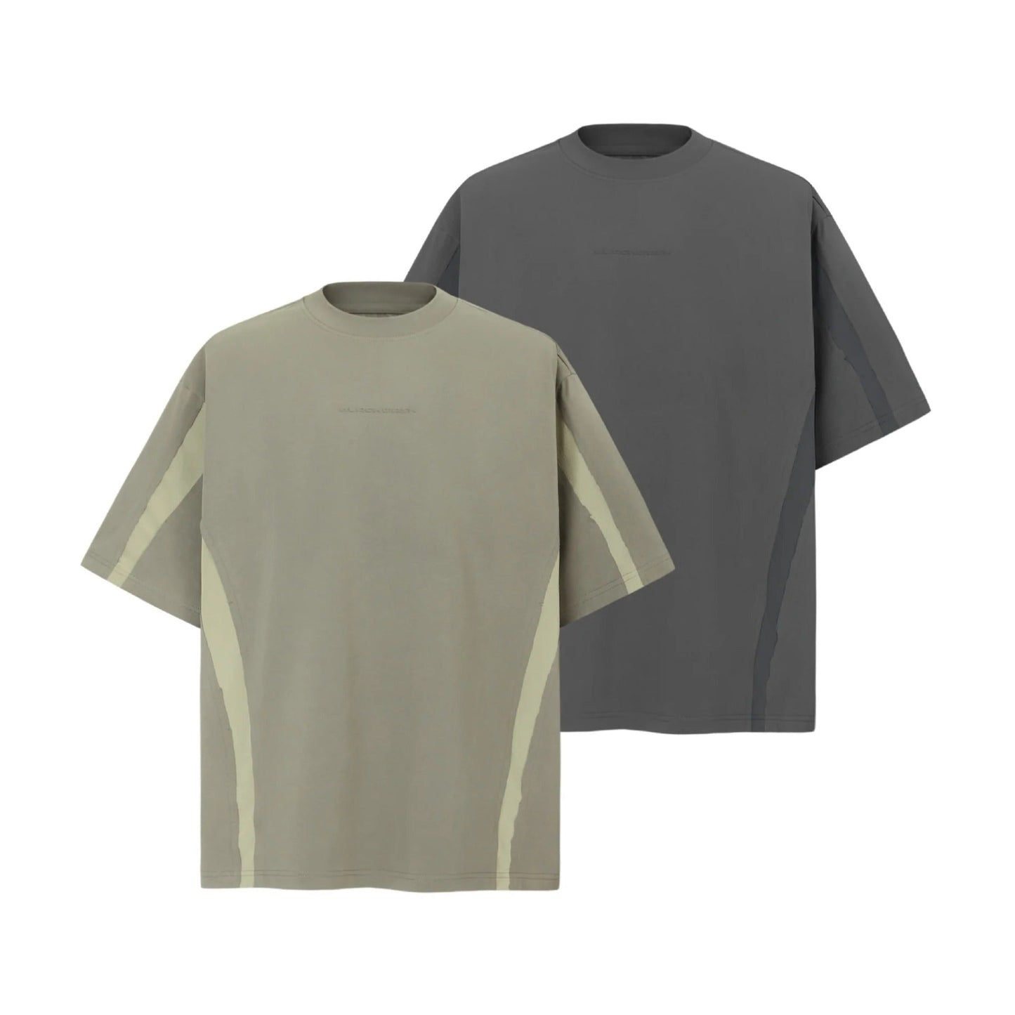 Unisex T-shirts Summer Solid Color Splicing Retro Men's Short Sleeve T-Shirt