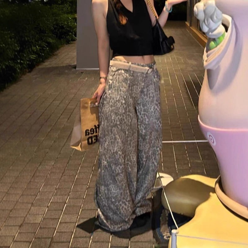 Women's Jeans Women's Vintage Loose Leopard Pants