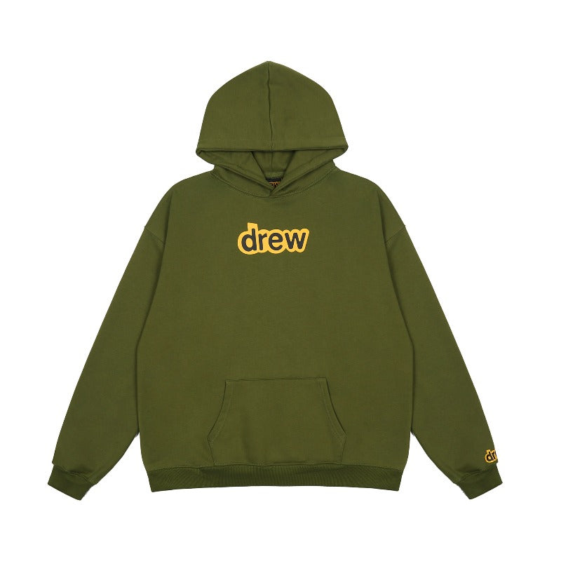 Drew house jacket fall and winter d@ew classic letterprintingfleece-lined hooded sweatshirt