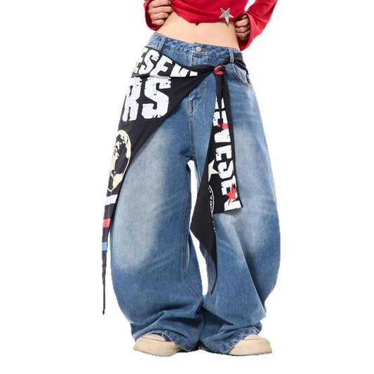 Women's Jeans Retro Women's Stacked Wide Leg Pants
