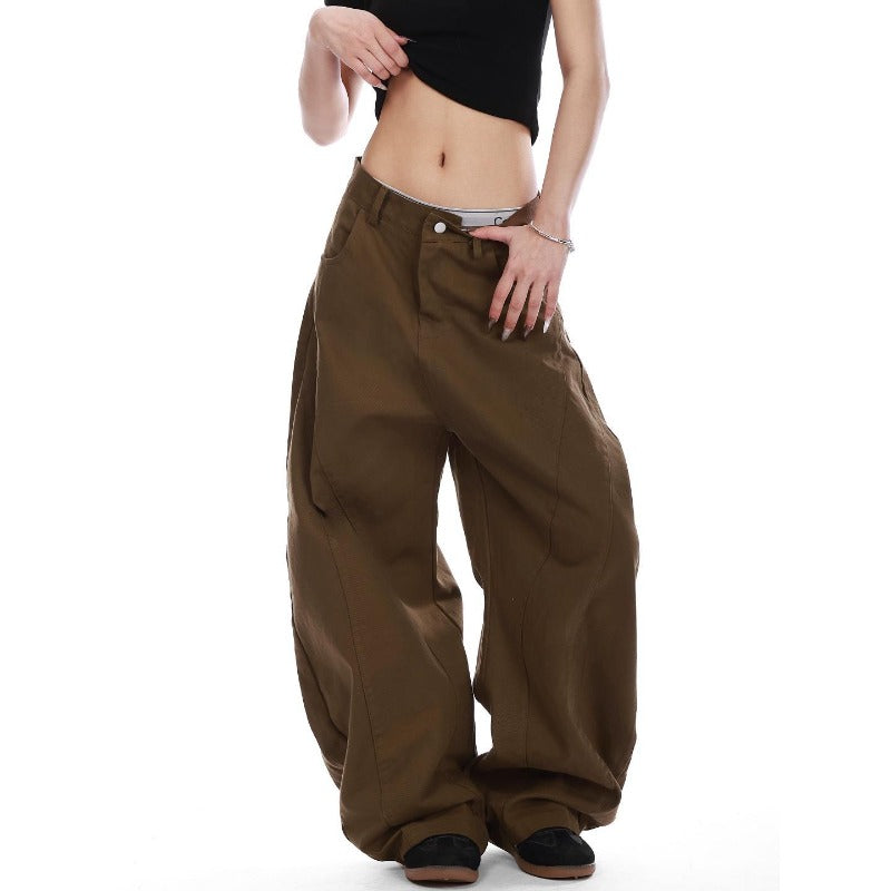 Women Jeans Star Embroidered Jeans Straight Loose Wide Leg Pants