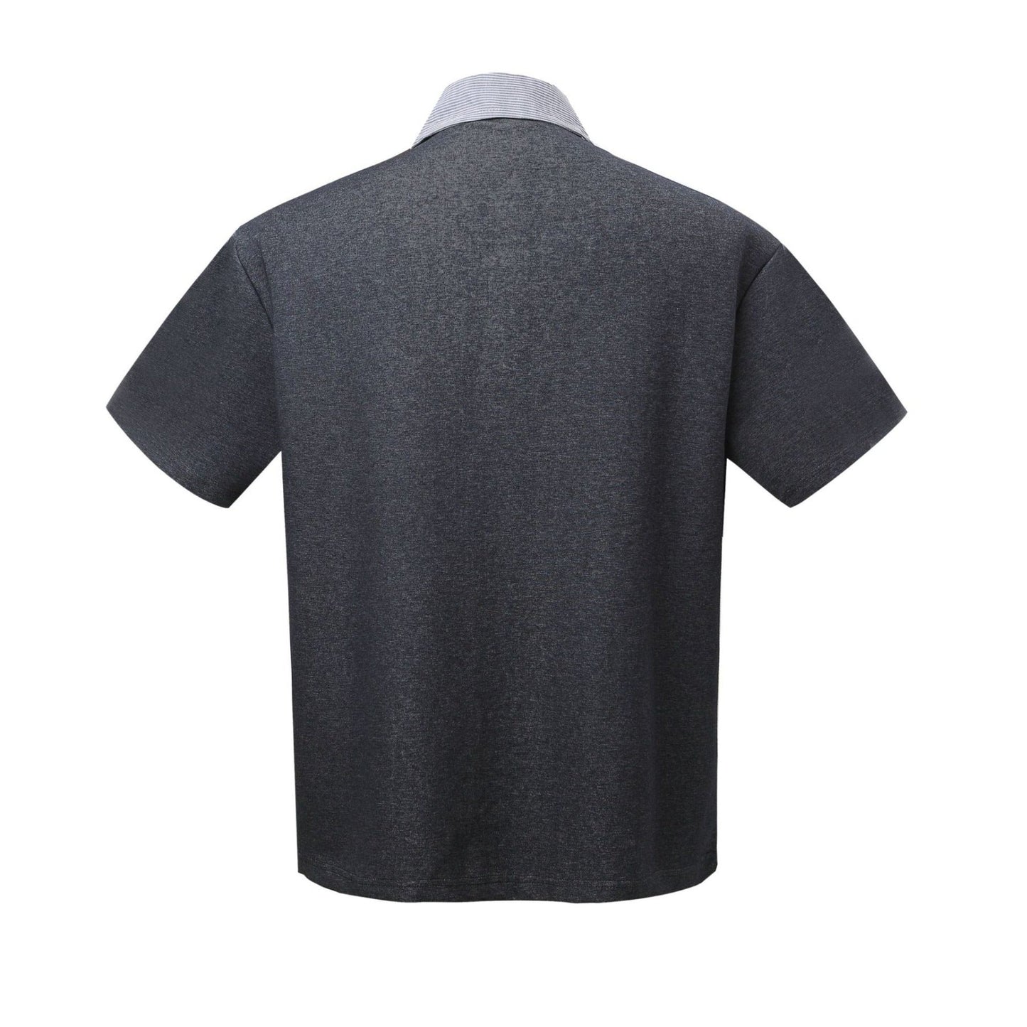 Unisex T-shirts Splicing Striped Lapel Design