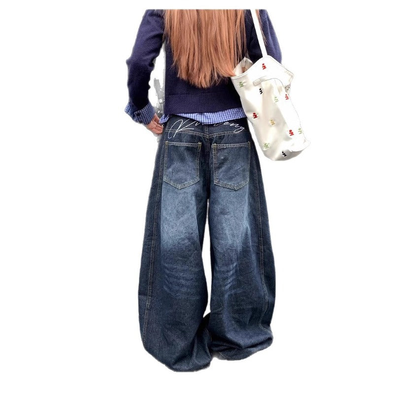 Women jeans wide leg jeans embroidery hip hop