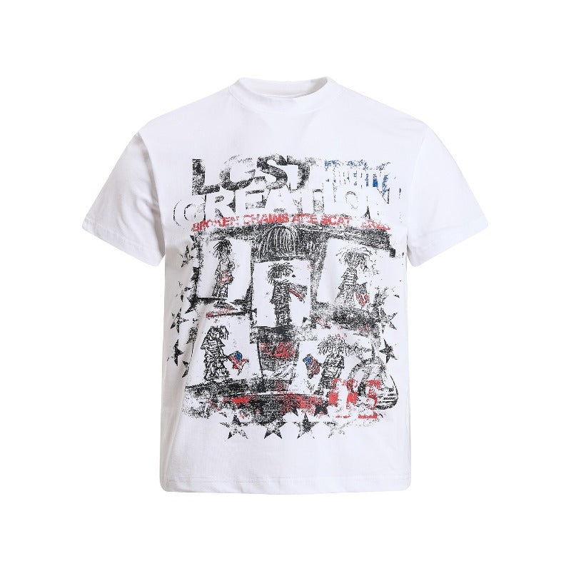 Men's t-shirt - american retro unisex solona cool abstract pattern design - men's high street slim fit short sleeve tee