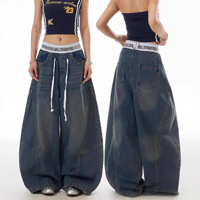 Women Jeans Vintage Jeans Summer Loose Wide Leg Straight Pants