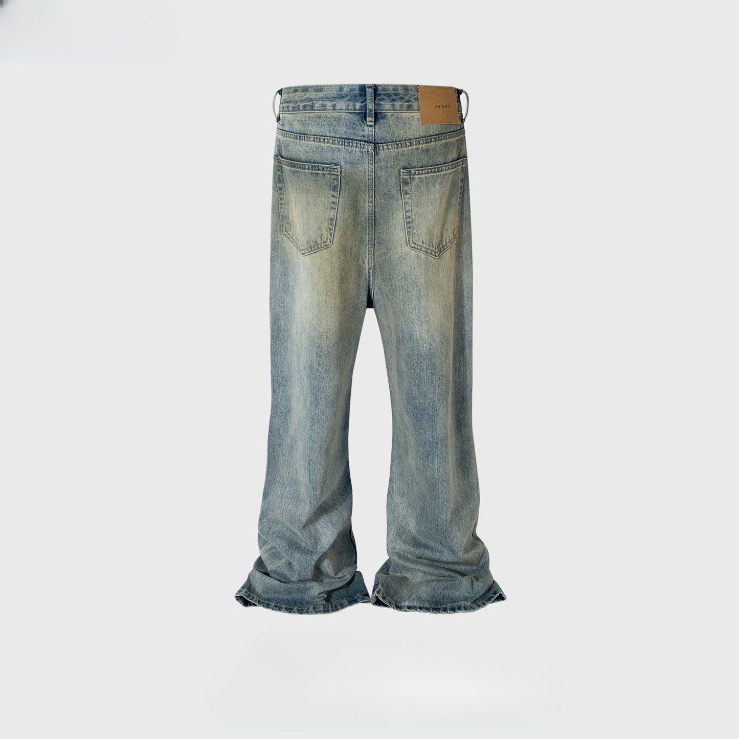 MIJKO Men's Vintage Pants MIJKO Men's Clothing Women's Washed Old Trousers Men's and Women's Blue Jeans