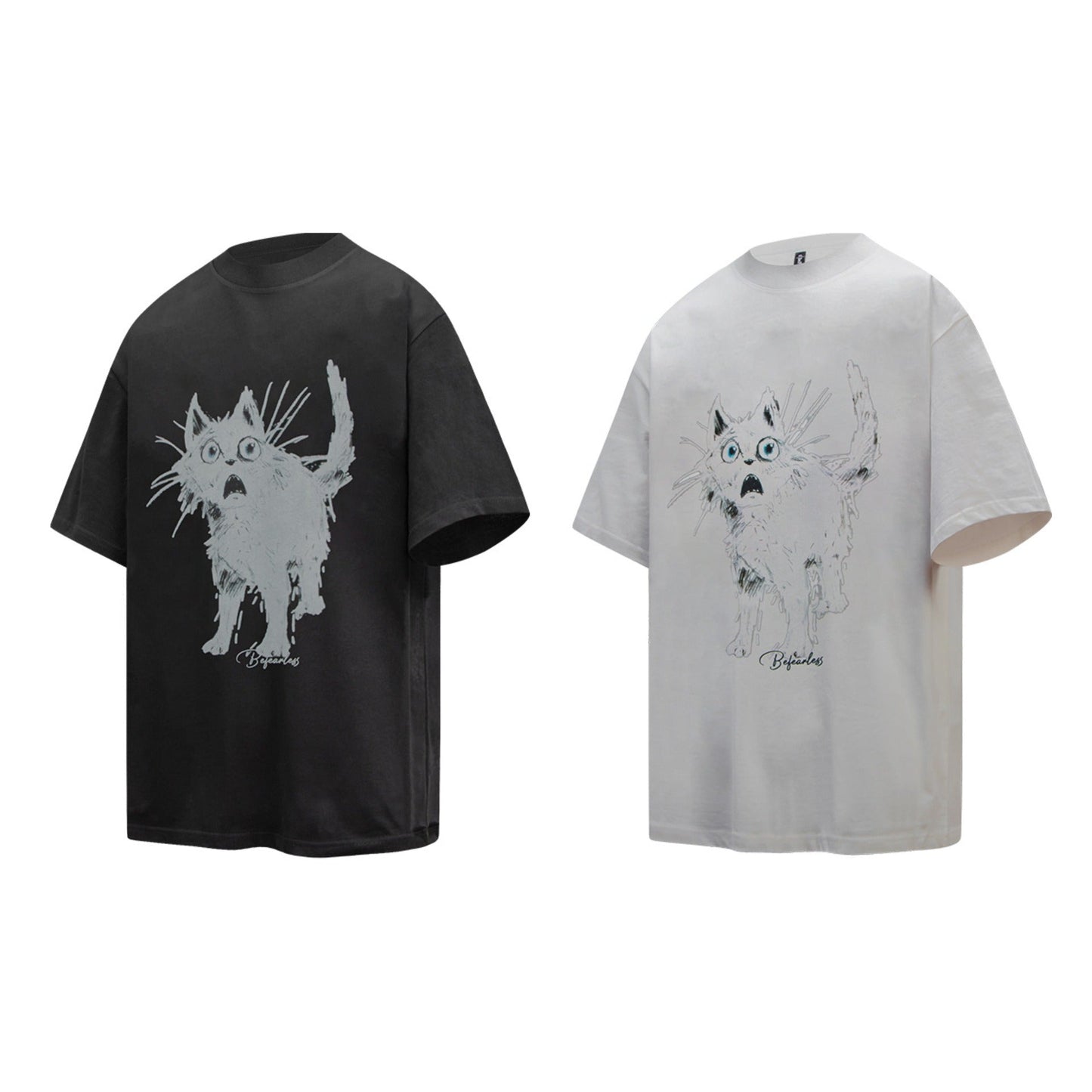 Unisex T-shirts Summer Patterned Printed Men's Loose Crew Neck Short Sleeve T-Shirt