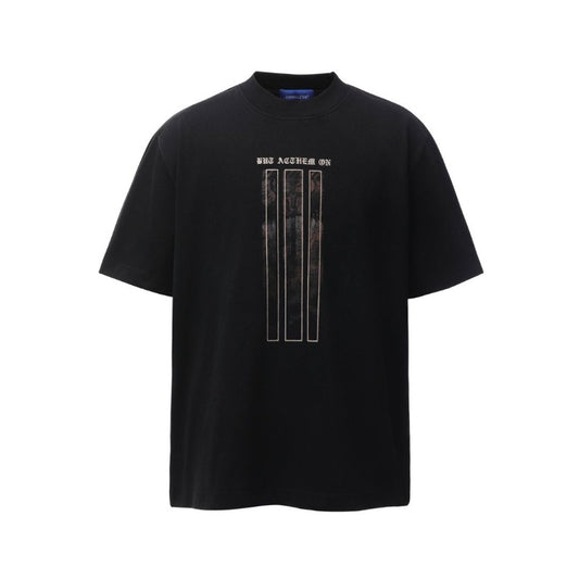 Men's t-shirt - american retro heavyweight double yarn high-quality streetwear graphic print high street men's loose fit short sleeve tee