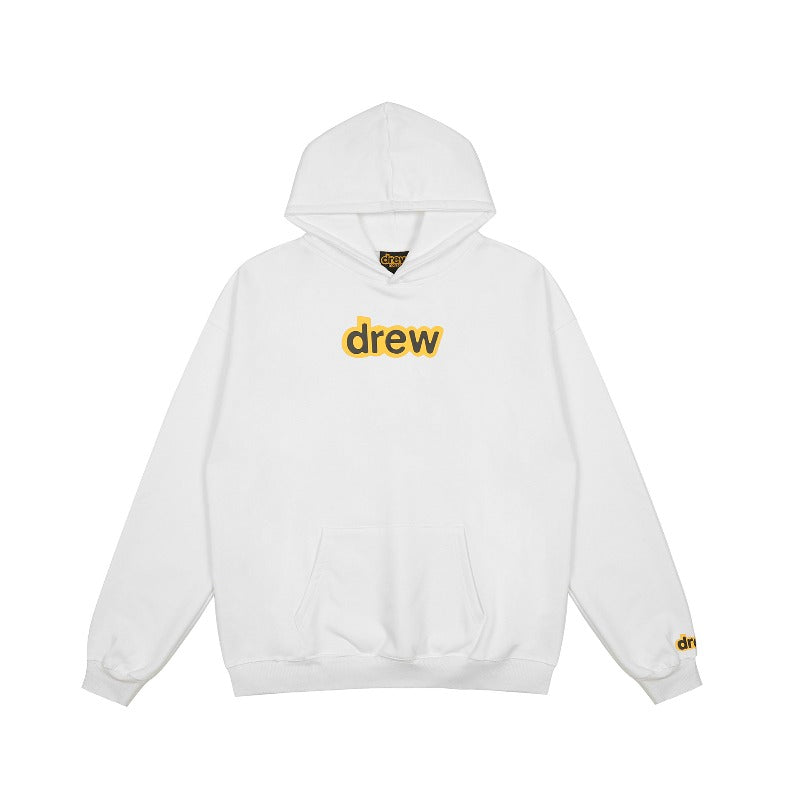 Drew house jacket fall and winter d@ew classic letterprintingfleece-lined hooded sweatshirt