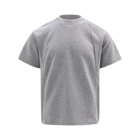 Men's t-shirt - american retro unisex air layer solid color deconstructed design - men's high street slim fit short sleeve tee