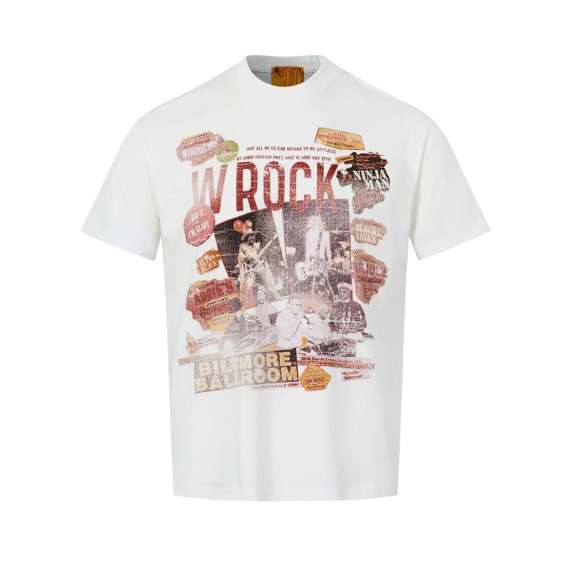 Men t shirt wt american street neutralclassysensesummer spoof pattern design cool men's fitted short-sleeved t-shirt