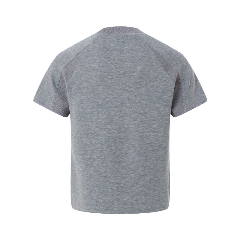 Men's t-shirt - american retro unisex air layer solid color versatile design - men's high street slim fit short sleeve tee