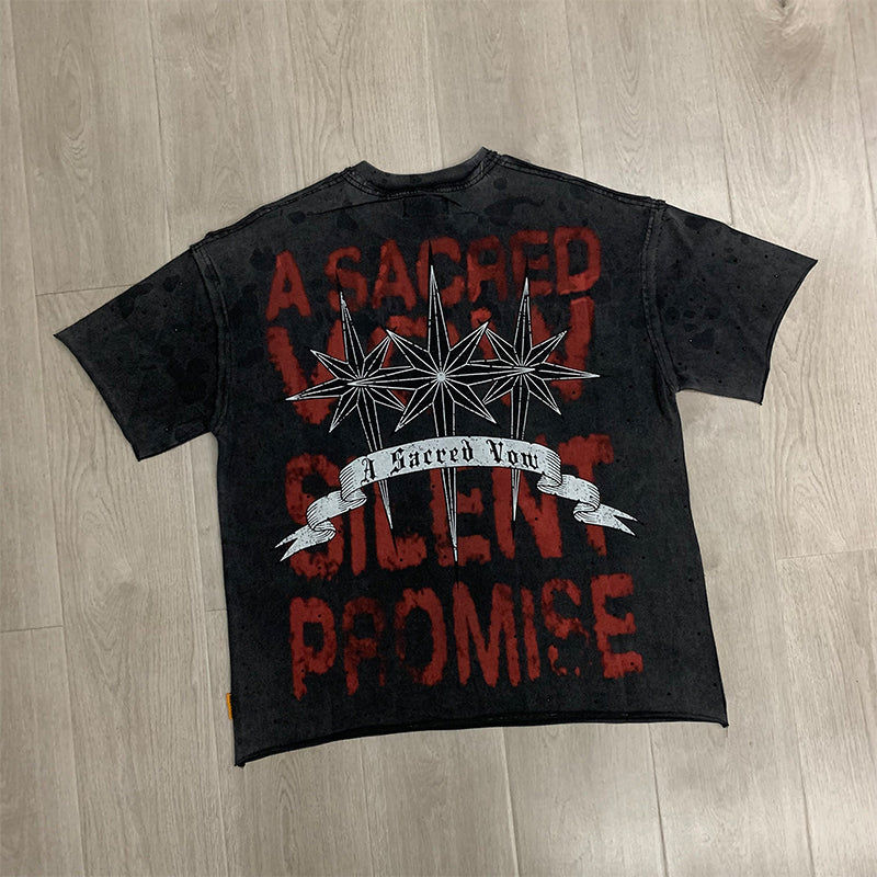 First Row T Shirts A Sacred Vow Thornbush Stars Crop Tee European and American street trendy brand hot diamond fashion
