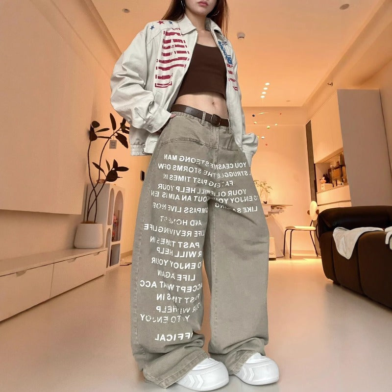 Women jeans retro women loose millennial style