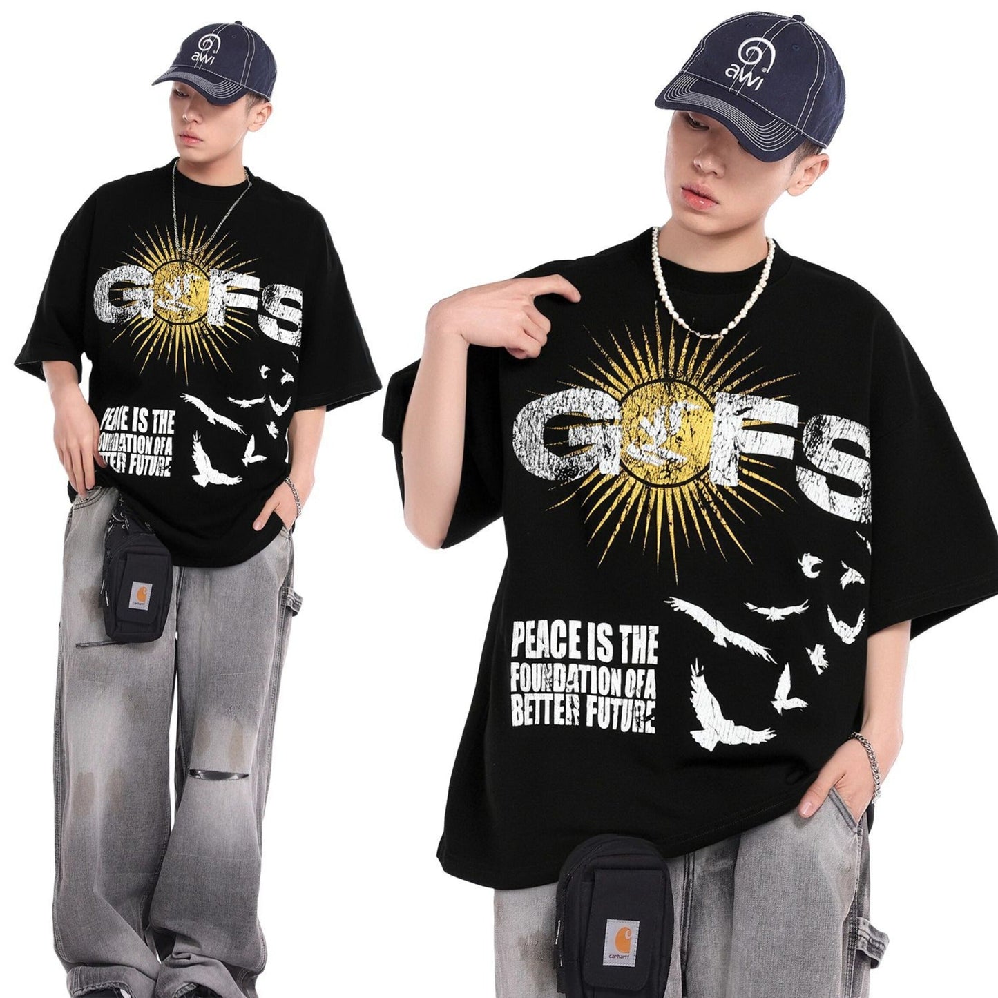 Unisex T-shirts Summer Men's Loose Crew Neck Short Sleeve T-Shirt