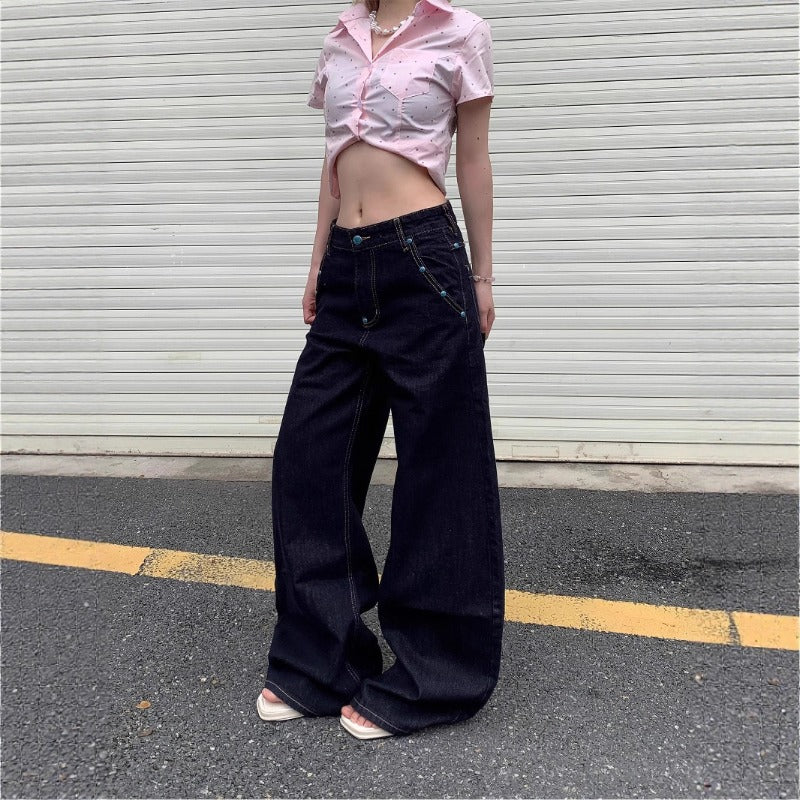 Women's Jeans Vintage Loose Women's Wide Leg Pants