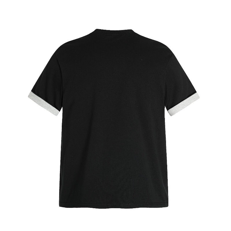 Men's t-shirt: american streetwear patchwork, niche deconstructed design, unisex high-end fit, short sleeve tee