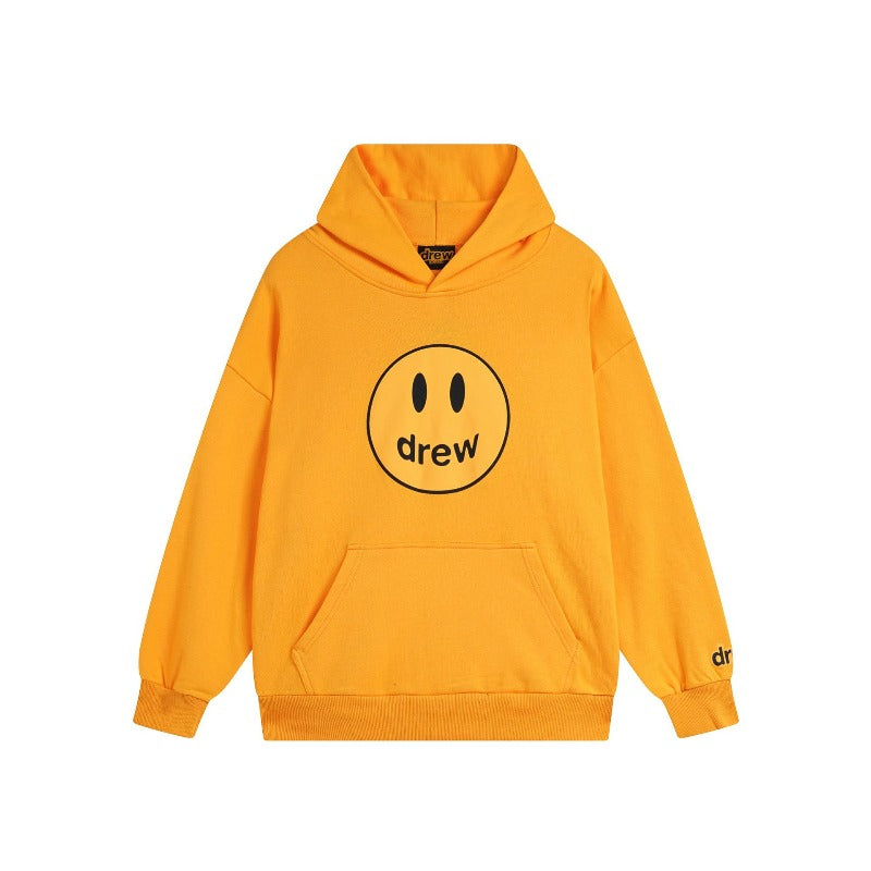 Drew house hoodie fall and winter d@ew classic smiley letter printing terry hooded sweatshirt