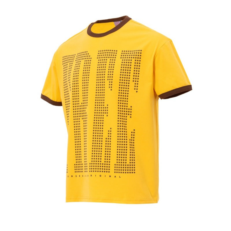Men's t-shirt - american high street retro streetwear couple style patchwork letter design crew neck slightly loose short sleeve t-shirt