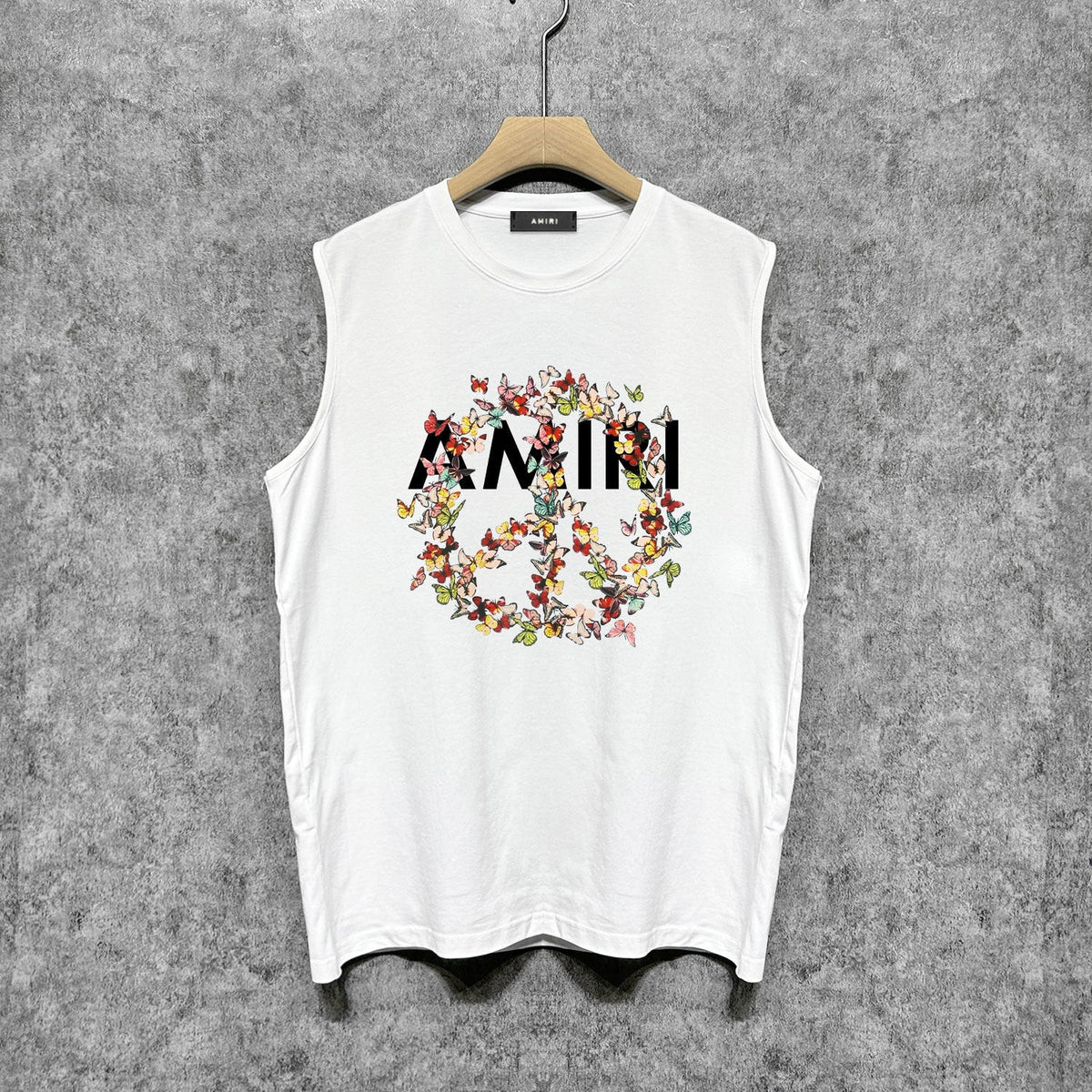 Amiri tank top colorful butterfly garland printing