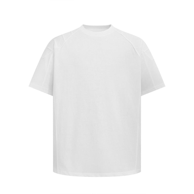 Men's t-shirt: american streetwear summer unisex premium structured solid color design loose fit short sleeve tee