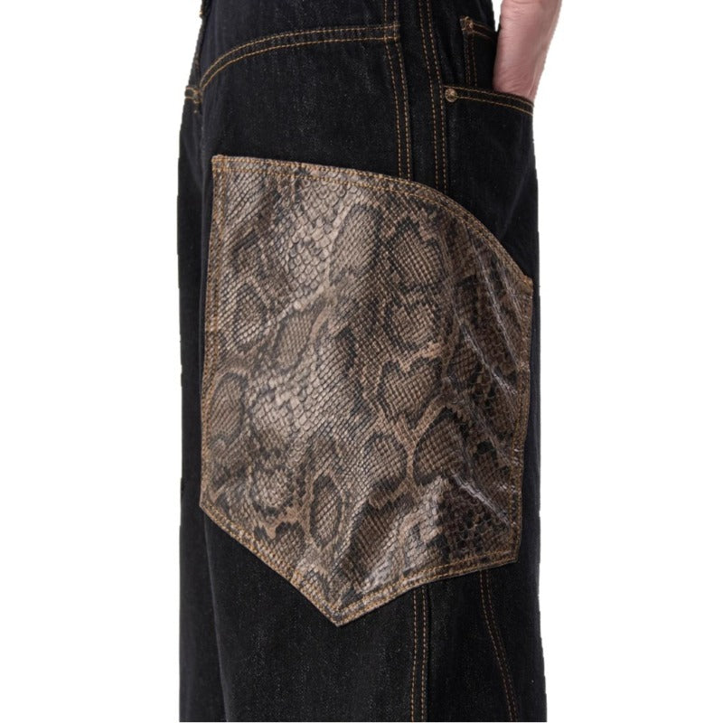 Women's jeans retro women's loose cropped pants