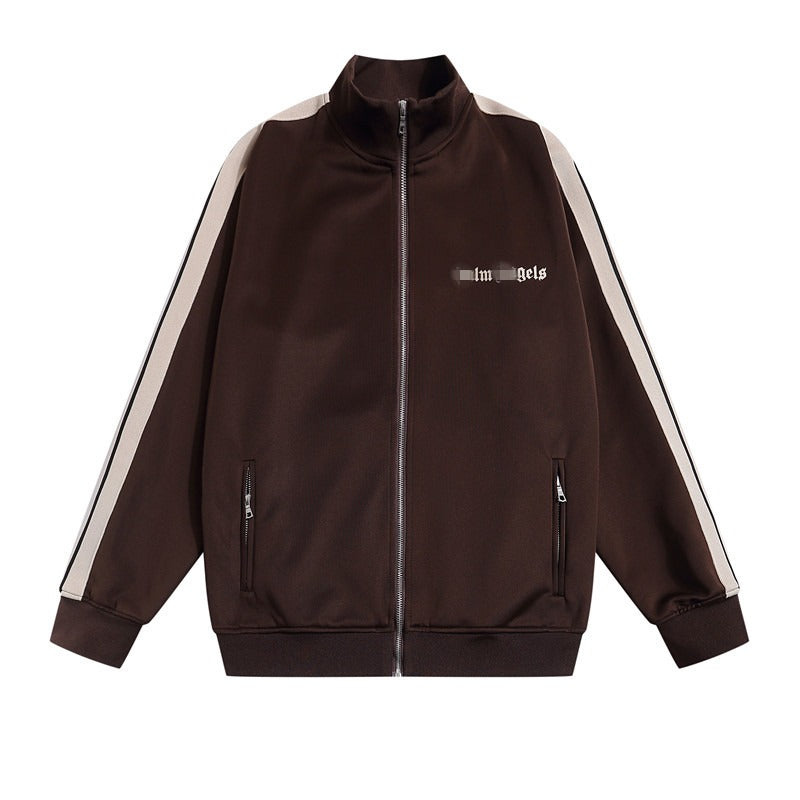 Palm Angels Sweatshirts Suit Striped Color Matching Sports Suit Loose Casual Suit