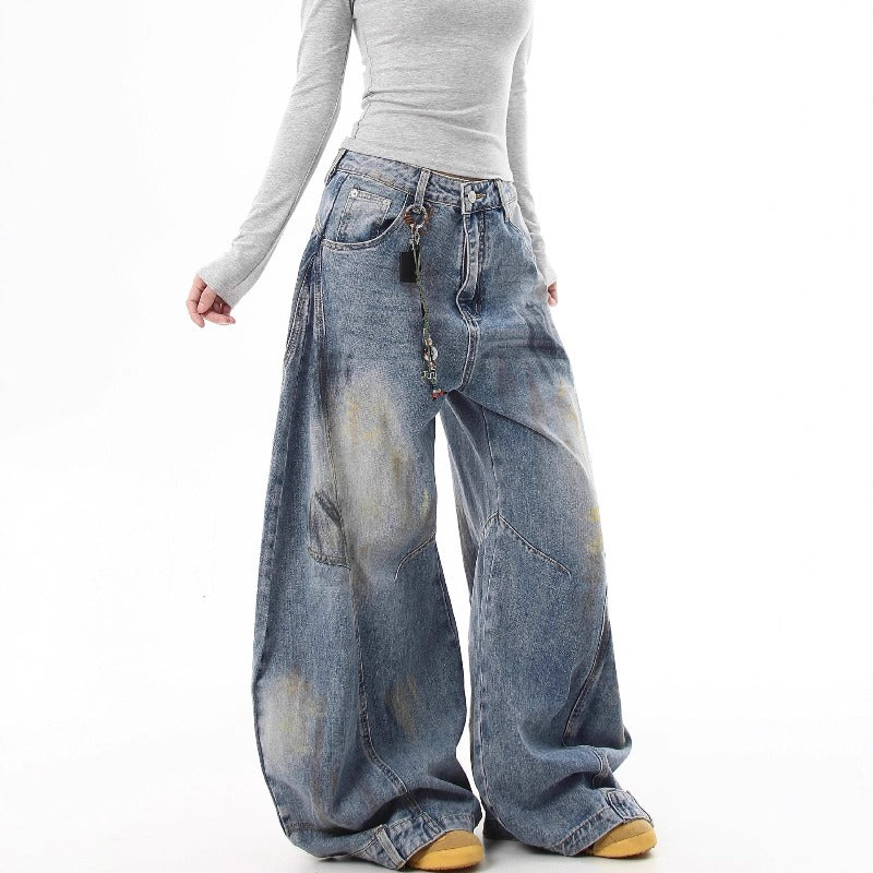 Women jeans retro women design sense loose