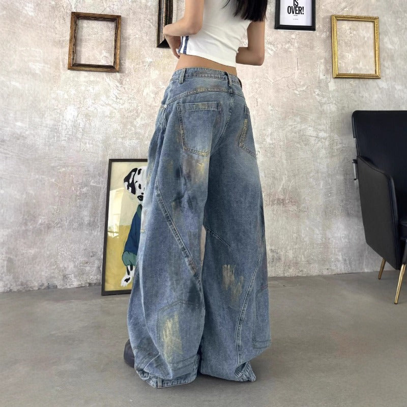 Women jeans retro wasteland style women loose