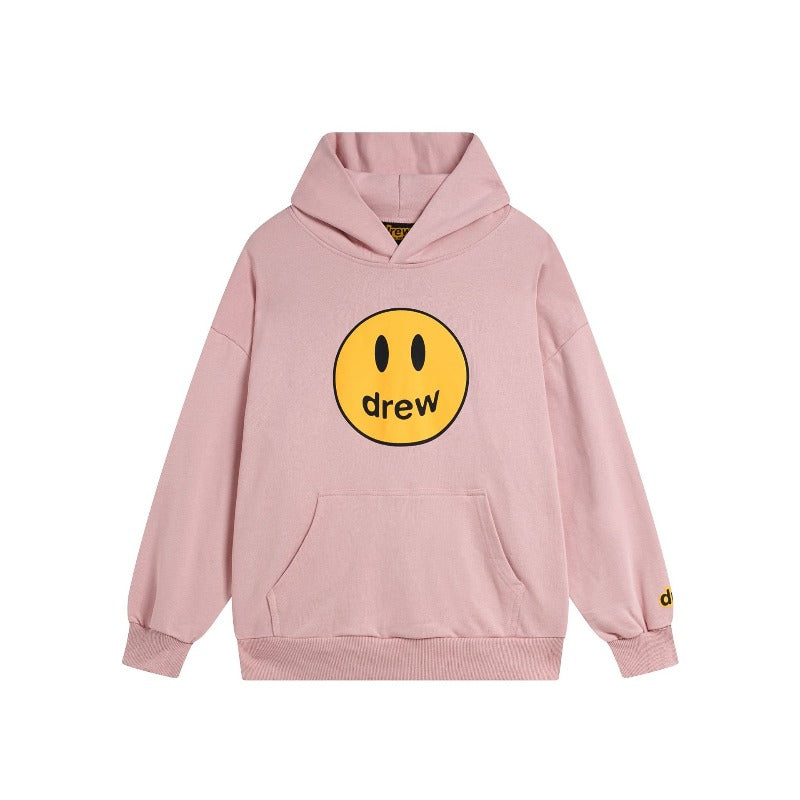 Drew house hoodie fall and winter d@ew classic smiley letter printing terry hooded sweatshirt