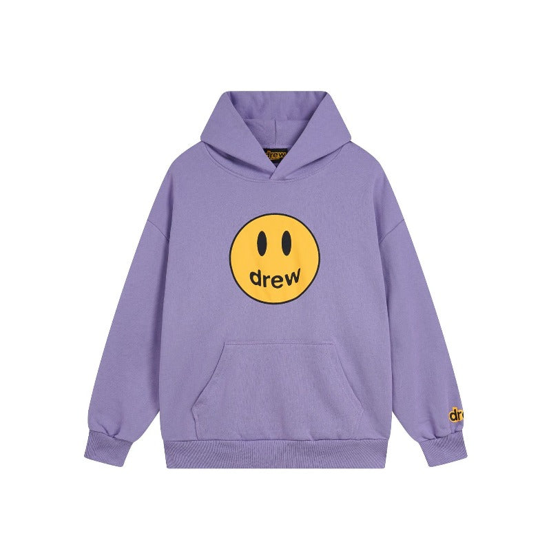 Drew house hoodie fall and winter d@ew classic smiley letter printing terry hooded sweatshirt